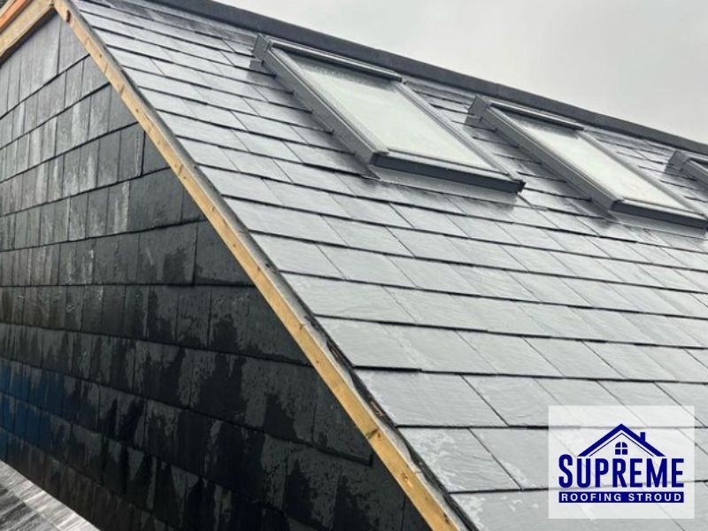 Completed UK slate roof installation