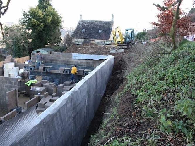 Exterior wall waterproofing