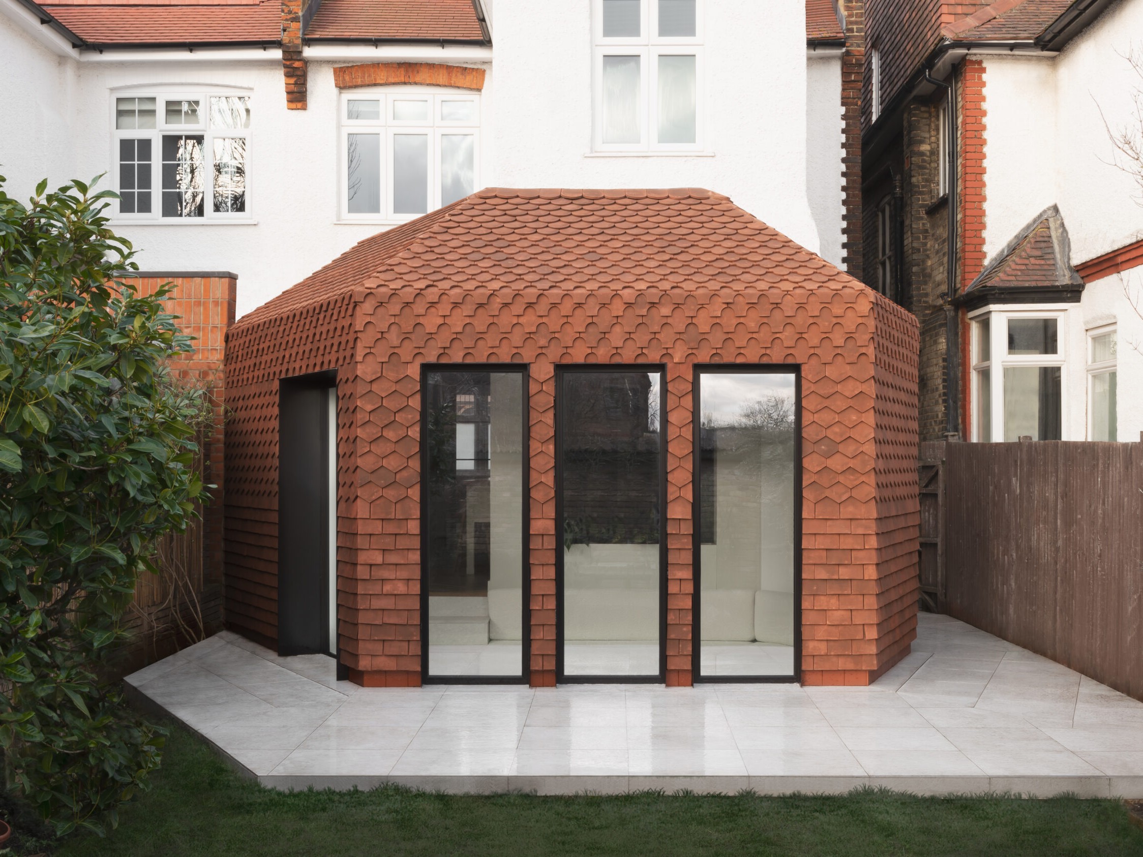 New clay tile roof on UK house