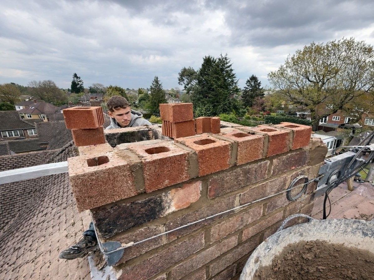 Repaired chimney stack